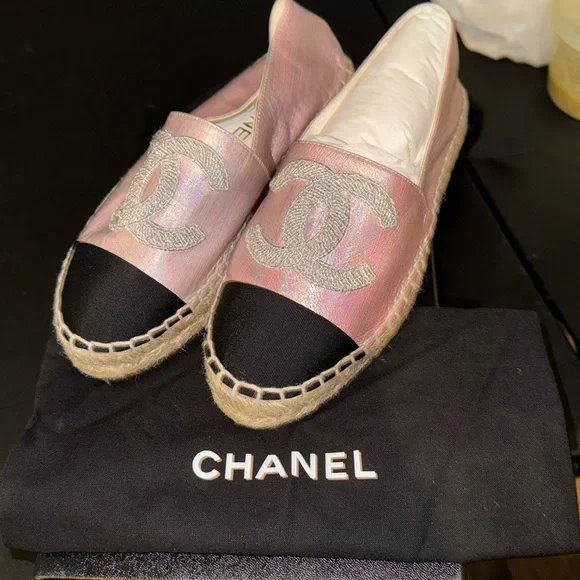 Chanel Espadrilles Sandal: pink, silver & black: EU SIZE 35 - Picture 1 of 6